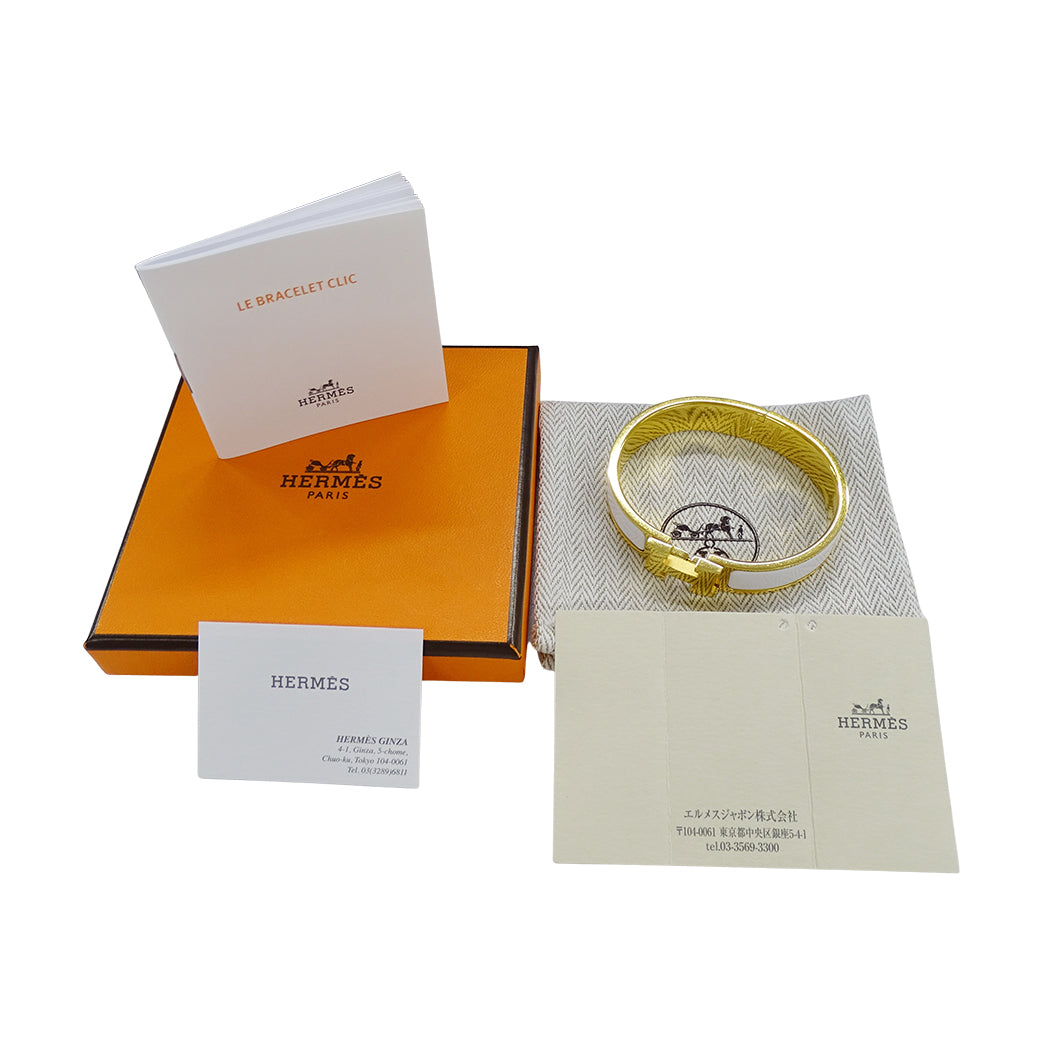 HERMES エルメス バングル クリックH GP ゴールド ホワイト レディース 【中古】