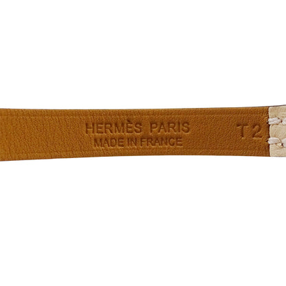 HERMES エルメス ミニ リヴァル ブレスレット メタル レザー ピンク系 ゴールド金具 T2 レディース 【中古】