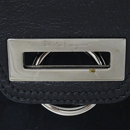 Ferragamo フェラガモ トートバッグ ガンチーニ ブラック 黒 キャンバス レディース 【中古】