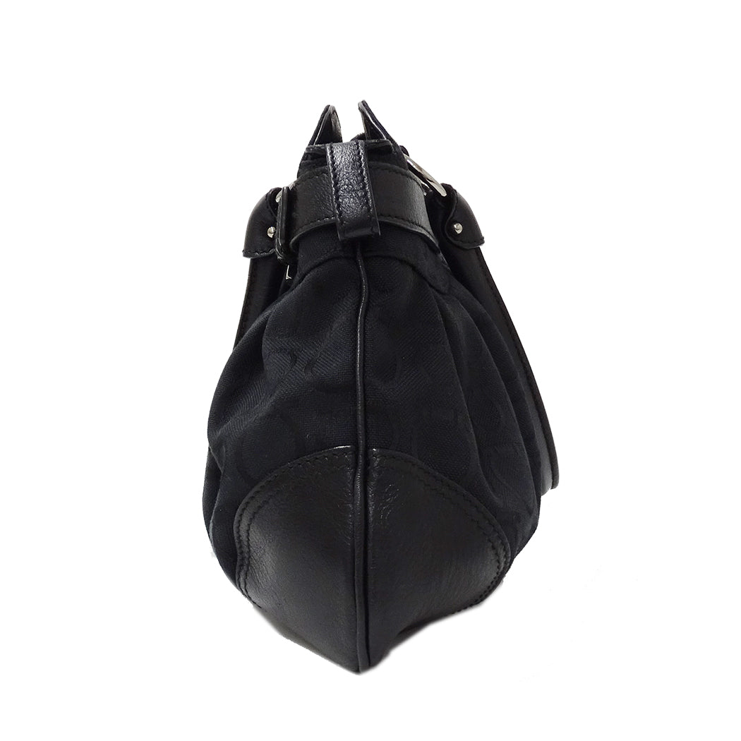 Ferragamo フェラガモ トートバッグ ガンチーニ ブラック 黒 キャンバス レディース 【中古】