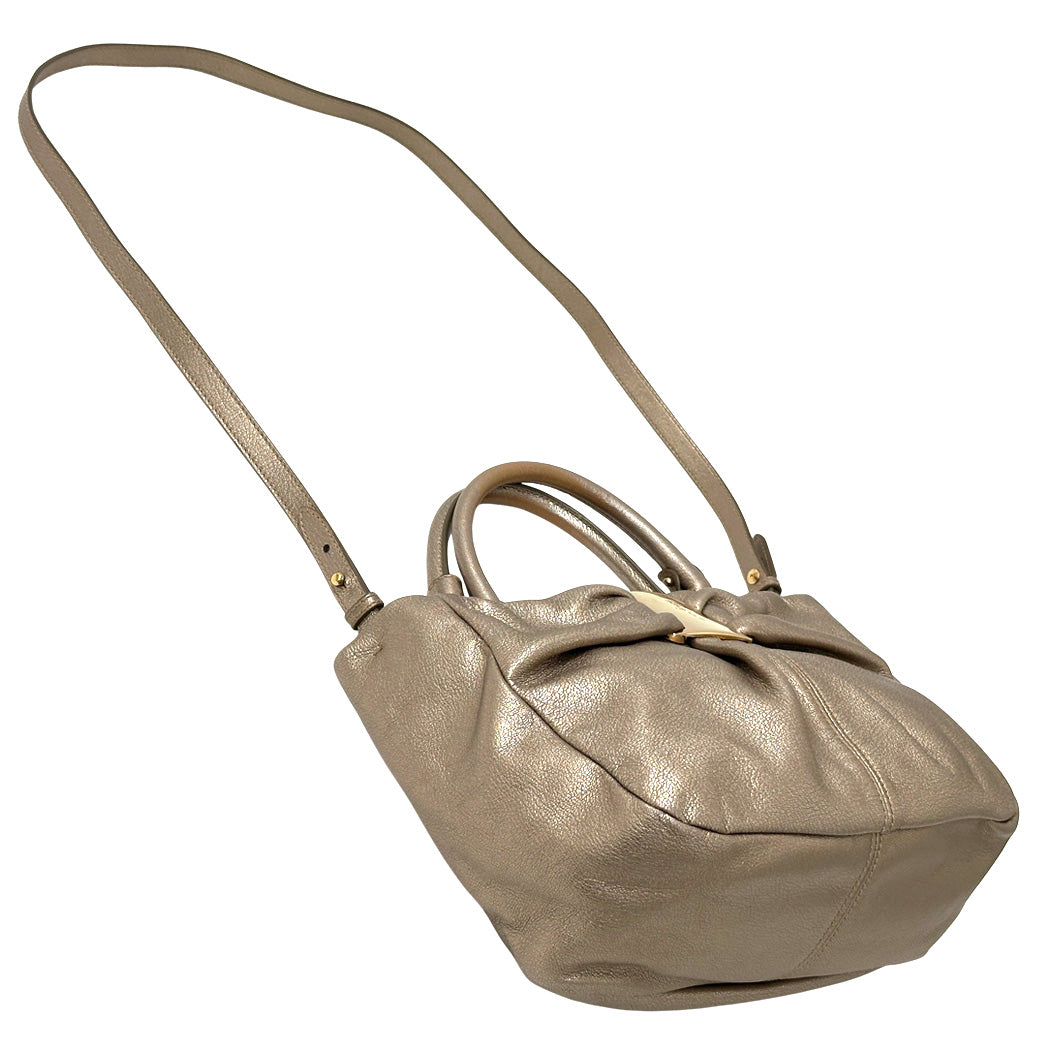 Ferragamo フェラガモ 2wayバッグ ヴァラ ゴールド レザー レディース 【中古】