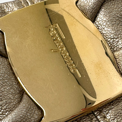 Ferragamo フェラガモ 2wayバッグ ヴァラ ゴールド レザー レディース 【中古】