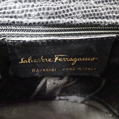 Ferragamo フェラガモ ハンドバッグ ヴァラリボン ブラック レザー レディース 【中古】