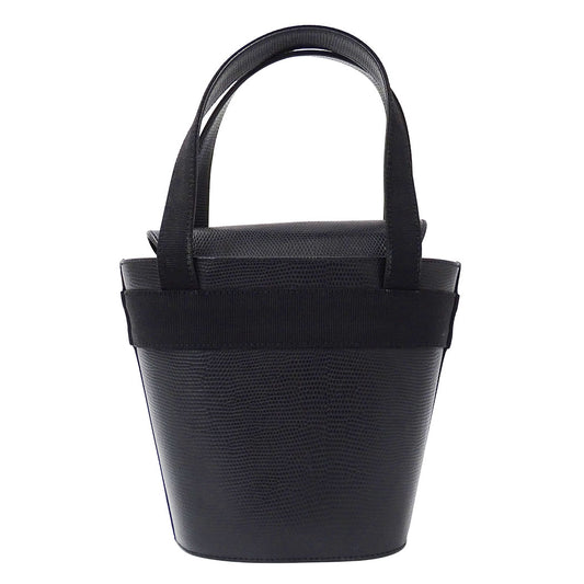 Ferragamo フェラガモ ハンドバッグ ヴァラリボン ブラック レザー レディース 【中古】