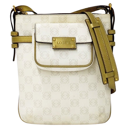 LOEWE ロエベ ショルダーバッグ ホワイト ゴールド PVC レディース 【中古】