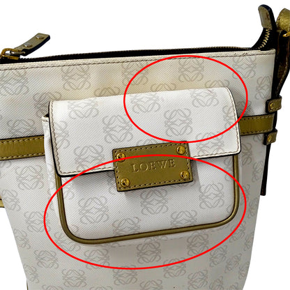 LOEWE ロエベ ショルダーバッグ ホワイト ゴールド PVC レディース 【中古】