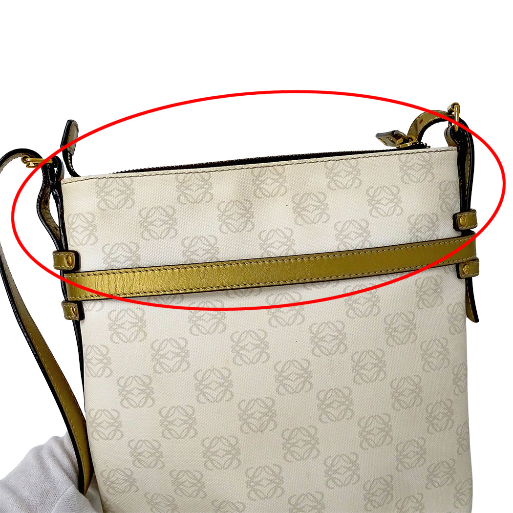 LOEWE ロエベ ショルダーバッグ ホワイト ゴールド PVC レディース 【中古】