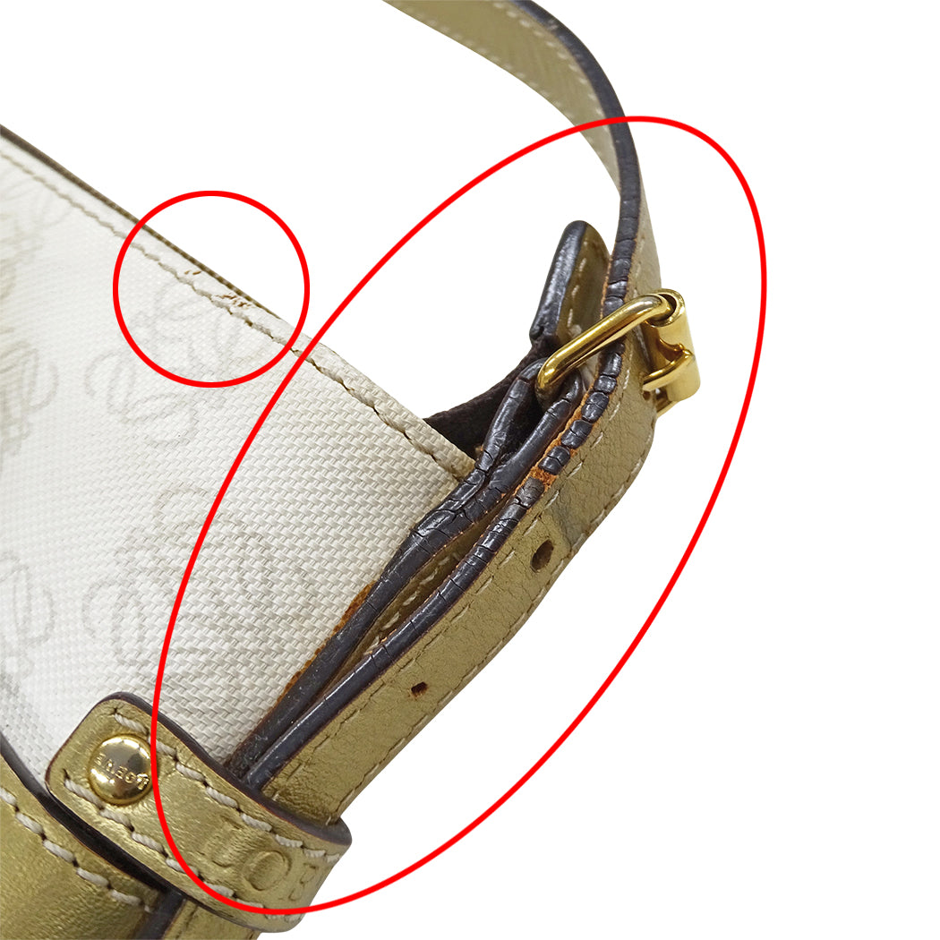 LOEWE ロエベ ショルダーバッグ ホワイト ゴールド PVC レディース 【中古】