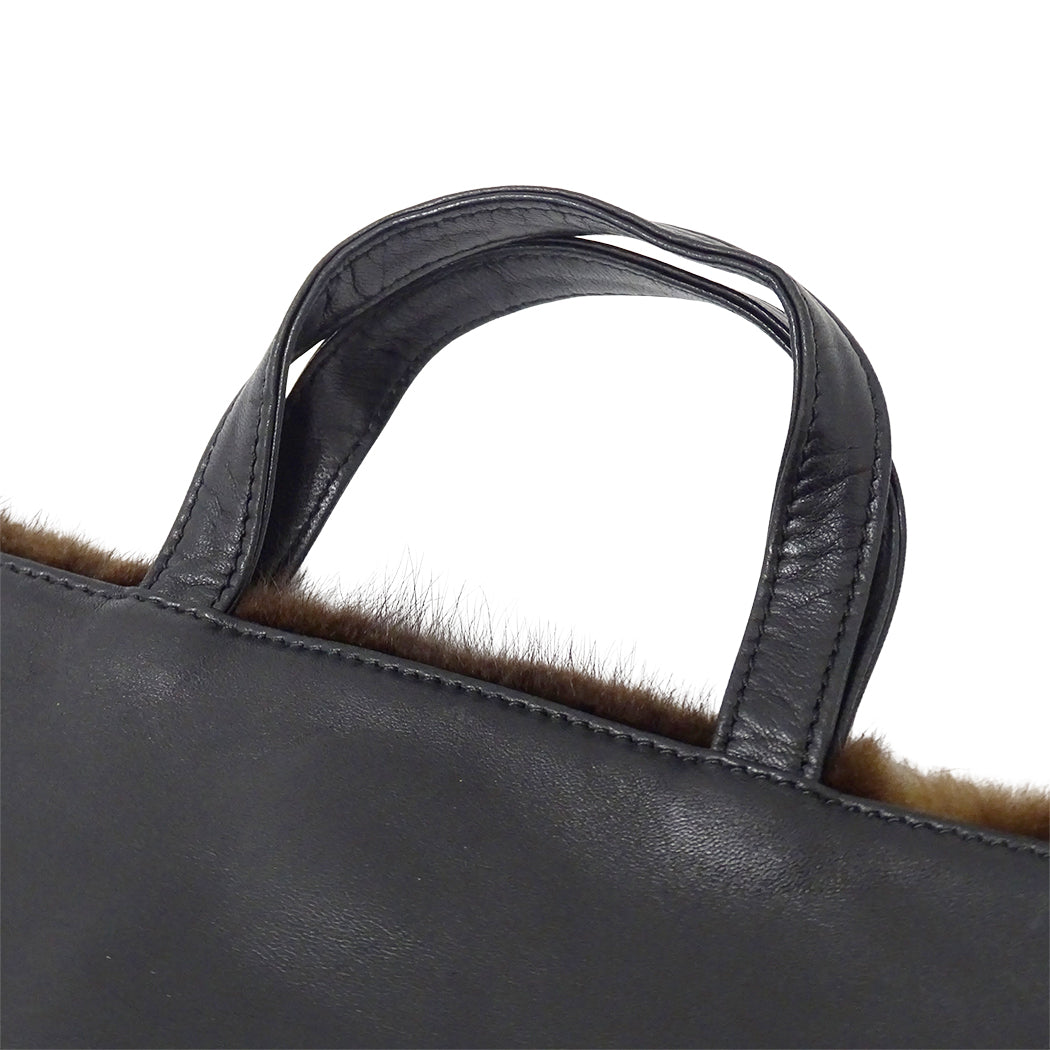 LOEWE ロエベ ハンドバッグ ブラウン ファー レディース 【中古】