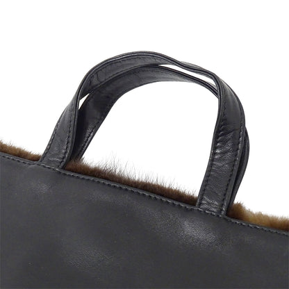 LOEWE ロエベ ハンドバッグ ブラウン ファー レディース 【中古】