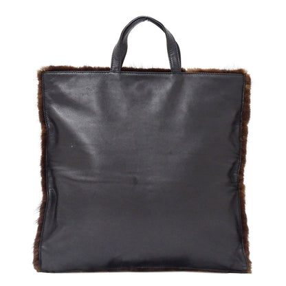 LOEWE ロエベ ハンドバッグ ブラウン ファー レディース 【中古】