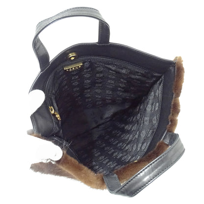 LOEWE ロエベ ハンドバッグ ブラウン ファー レディース 【中古】