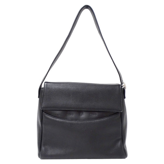 LOEWE ロエベ ショルダーバッグ ブラック レザー レディース 【中古】
