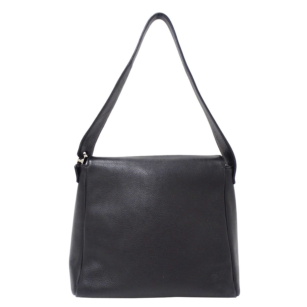 LOEWE ロエベ ショルダーバッグ ブラック レザー レディース 【中古】