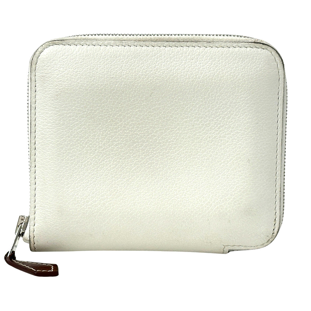 HERMES エルメス アザップ･シルクイン･コンパクト カードケース ホワイト オレンジ エバーカラー レディース メンズ 【中古】