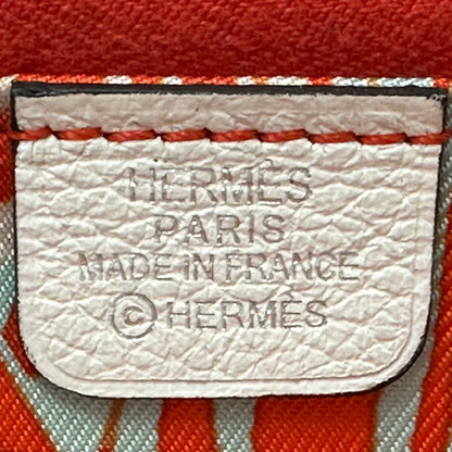 HERMES エルメス アザップ･シルクイン･コンパクト カードケース ホワイト オレンジ エバーカラー レディース メンズ 【中古】