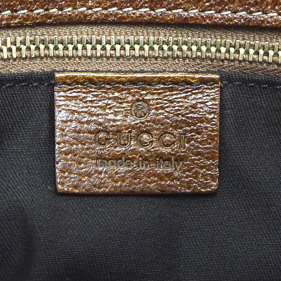 GUCCI グッチ ハンドバッグ バンブー ベージュ ブラウン 140203 GGキャンバス レディース 【中古】
