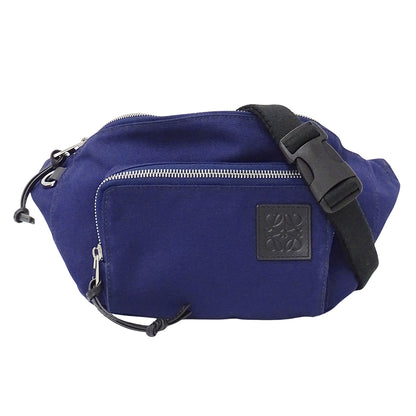 LOEWE ロエベ ボディ・ウエストバッグ ネイビー キャンバス レディース メンズ 【中古】