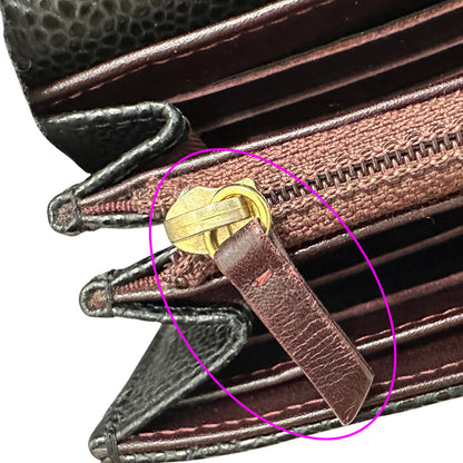 CHANEL シャネル 長財布 マトラッセ ブラック ゴールド金具 キャビアスキン レディース 【中古】