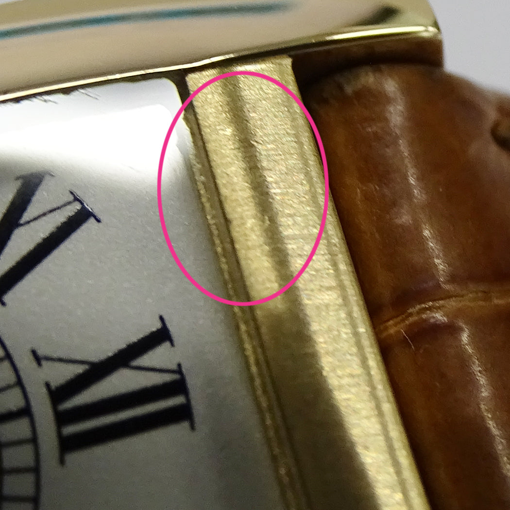 Cartier カルティエ タンクアメリカン SM W2601556 レディース 腕時計 クオーツ QZ 750YG レザー 磨き済み【中古】