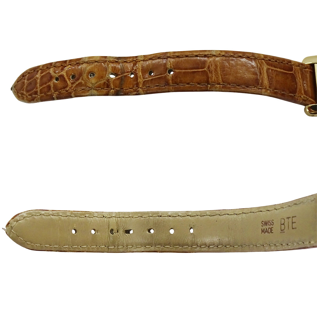 Cartier カルティエ タンクアメリカン SM W2601556 レディース 腕時計 クオーツ QZ 750YG レザー 磨き済み【中古】