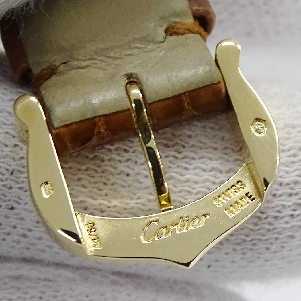 Cartier カルティエ タンクアメリカン SM W2601556 レディース 腕時計 クオーツ QZ 750YG レザー 磨き済み【中古】