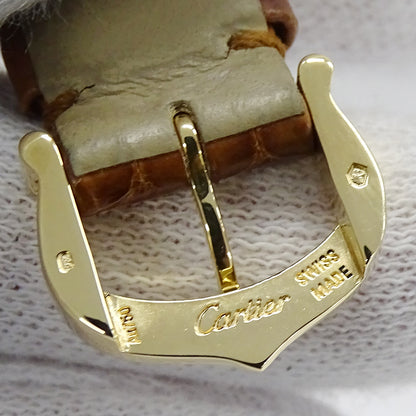 Cartier カルティエ タンクアメリカン SM W2601556 レディース 腕時計 クオーツ QZ 750YG レザー 磨き済み【中古】