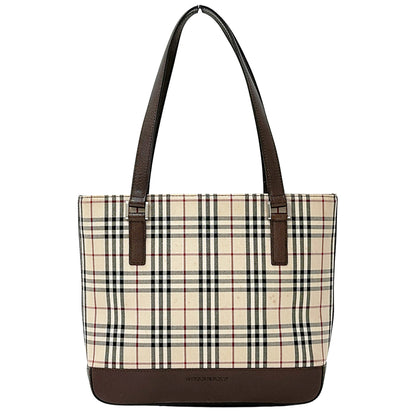 BURBERRY バーバリー トートバッグ ブラウン ベージュ キャンバス レディース 【中古】