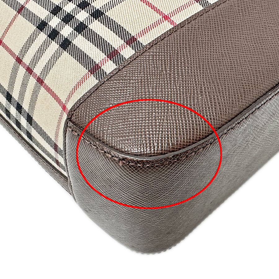 BURBERRY バーバリー トートバッグ ブラウン ベージュ キャンバス レディース 【中古】