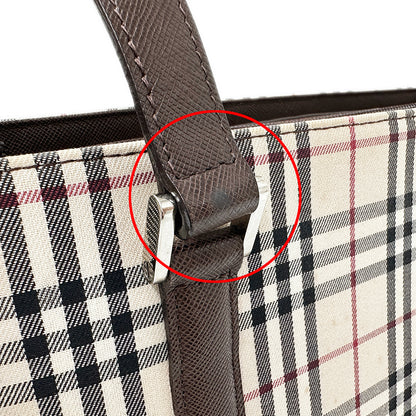 BURBERRY バーバリー トートバッグ ブラウン ベージュ キャンバス レディース 【中古】