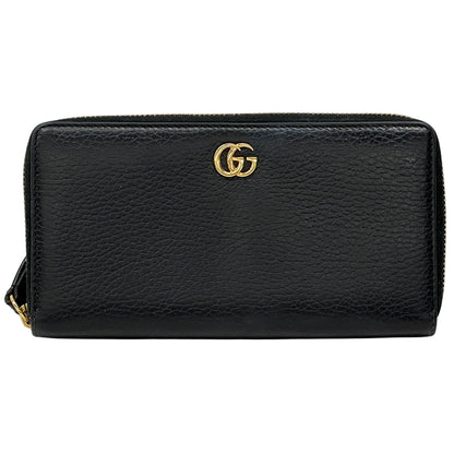GUCCI グッチ 長財布 プチマーモント ブラック 456117 レザー レディース メンズ 【中古】