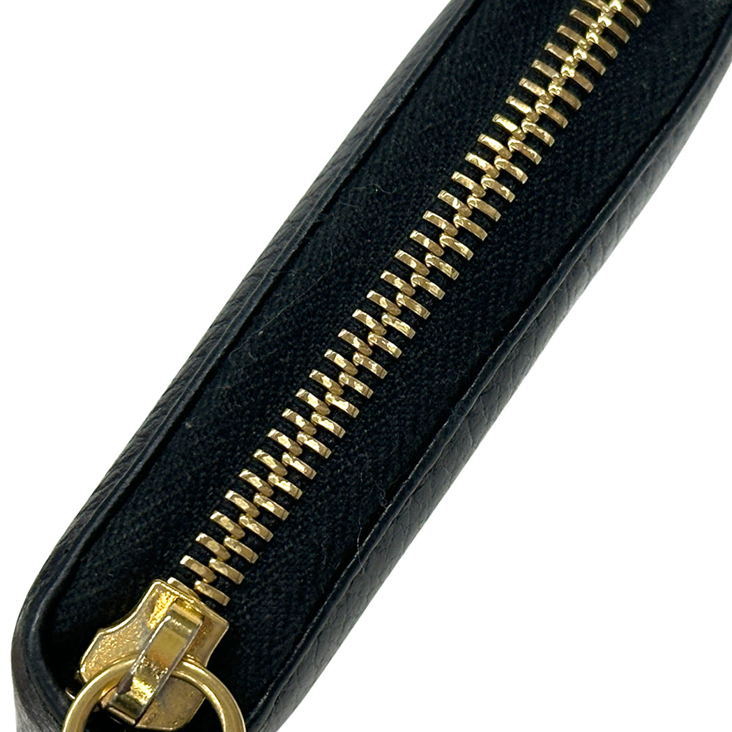 GUCCI グッチ 長財布 プチマーモント ブラック 456117 レザー レディース メンズ 【中古】