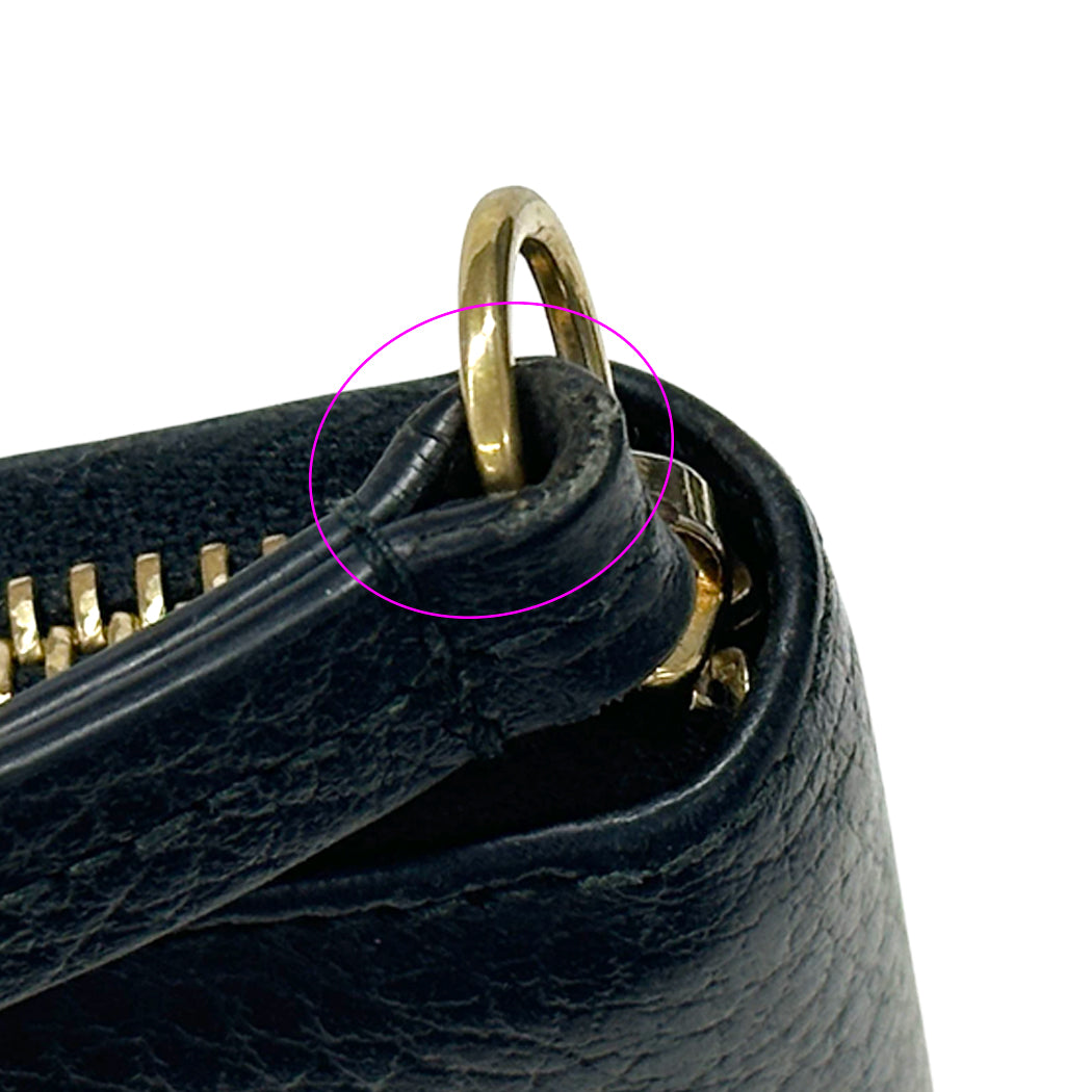 GUCCI グッチ 長財布 プチマーモント ブラック 456117 レザー レディース メンズ 【中古】