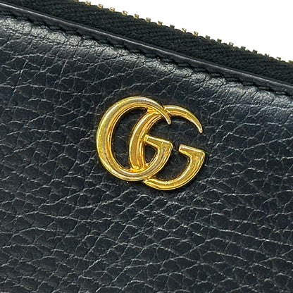 GUCCI グッチ 長財布 プチマーモント ブラック 456117 レザー レディース メンズ 【中古】