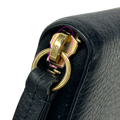 GUCCI グッチ 長財布 プチマーモント ブラック 456117 レザー レディース メンズ 【中古】