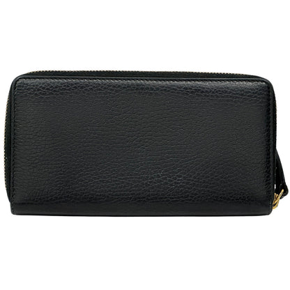 GUCCI グッチ 長財布 プチマーモント ブラック 456117 レザー レディース メンズ 【中古】