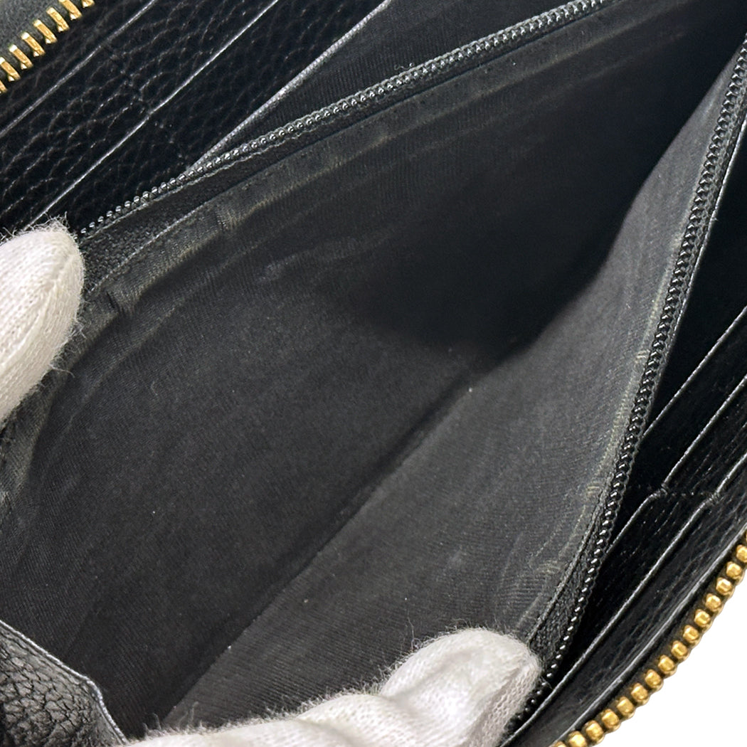 GUCCI グッチ 長財布 プチマーモント ブラック 456117 レザー レディース メンズ 【中古】