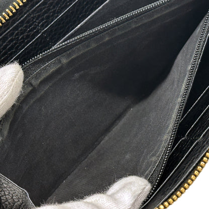 GUCCI グッチ 長財布 プチマーモント ブラック 456117 レザー レディース メンズ 【中古】