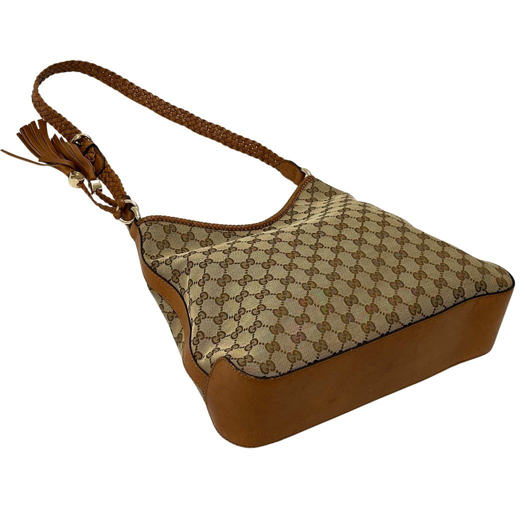 GUCCI グッチ ショルダーバッグ マラケシュ ブラウン ゴールド金具 257026 GGキャンバス レディース 【中古】