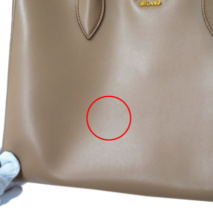 PRADA プラダ ビブリオテーク トートバッグ ショルダーバッグ 2way ピンクベージュ 1BG098 レザー レディース 【中古】