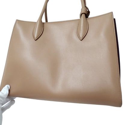 PRADA プラダ ビブリオテーク トートバッグ ショルダーバッグ 2way ピンクベージュ 1BG098 レザー レディース 【中古】