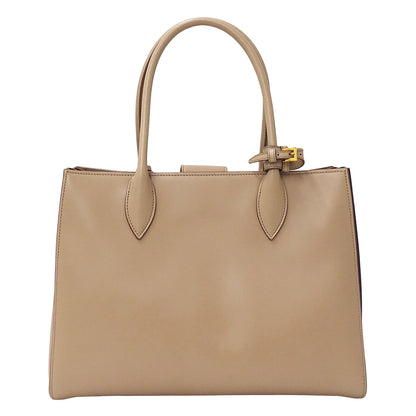 PRADA プラダ ビブリオテーク トートバッグ ショルダーバッグ 2way ピンクベージュ 1BG098 レザー レディース 【中古】