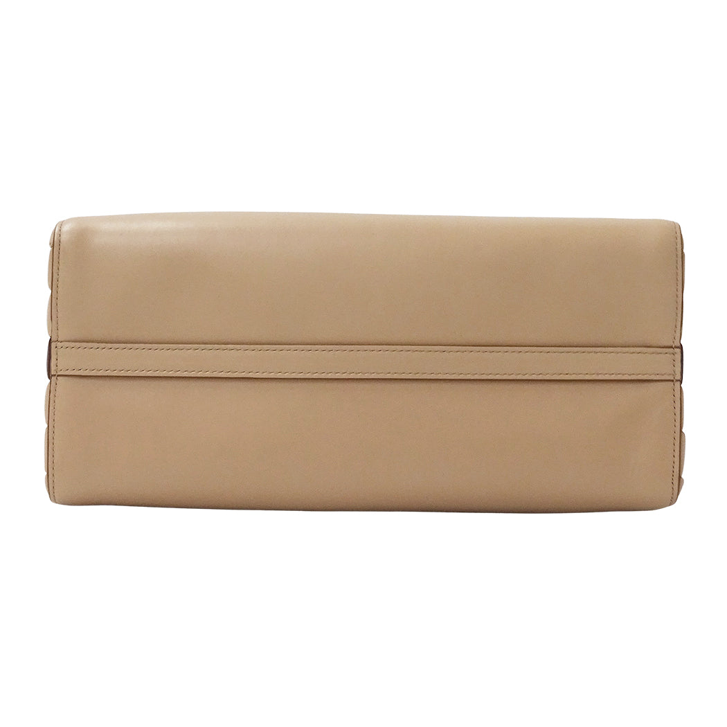 PRADA プラダ ビブリオテーク トートバッグ ショルダーバッグ 2way ピンクベージュ 1BG098 レザー レディース 【中古】