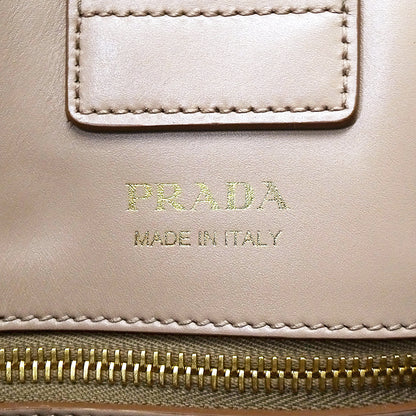 PRADA プラダ ビブリオテーク トートバッグ ショルダーバッグ 2way ピンクベージュ 1BG098 レザー レディース 【中古】