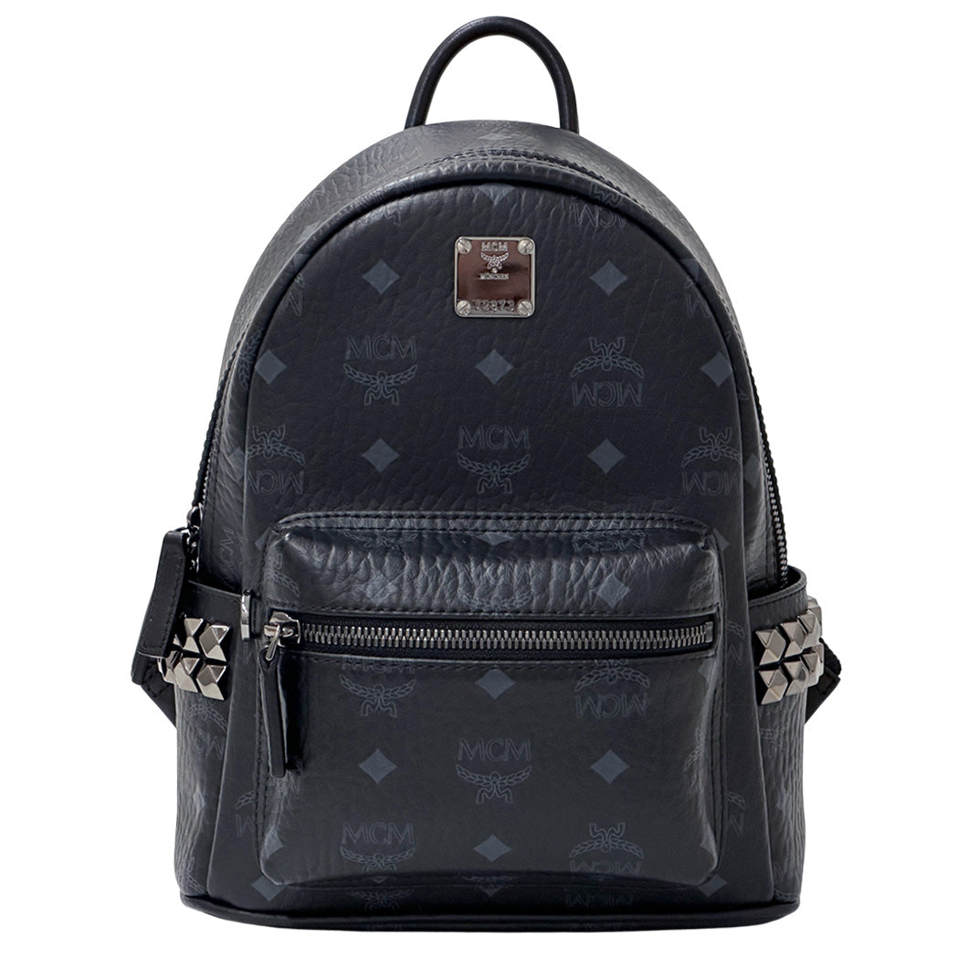 エム・シー・エム MCM サイドスタッズ バックパック リュック ヴィセトス ブラック レディース 【中古】
