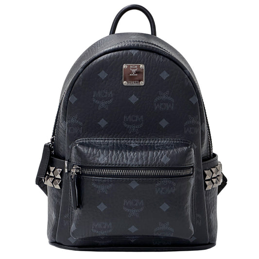 エム・シー・エム MCM サイドスタッズ バックパック リュック ヴィセトス ブラック レディース 【中古】