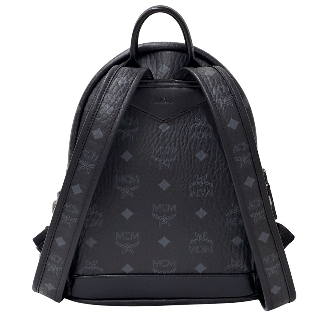 エム・シー・エム MCM サイドスタッズ バックパック リュック ヴィセトス ブラック レディース 【中古】