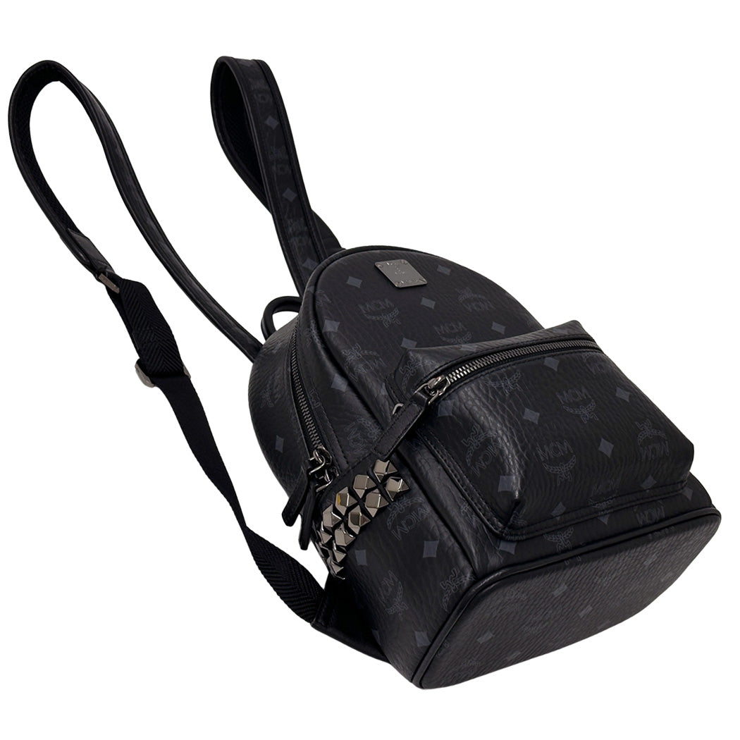 エム・シー・エム MCM サイドスタッズ バックパック リュック ヴィセトス ブラック レディース 【中古】