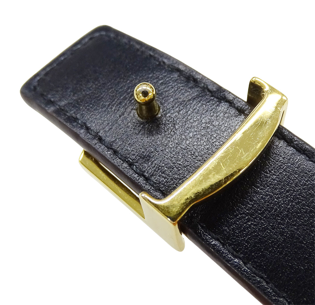 LOUIS VUITTON ルイ・ヴィトン LV アイコニック 20MM リバーシブル ベルト モノグラム ノワール M0431W 65/26 レディース 【中古】