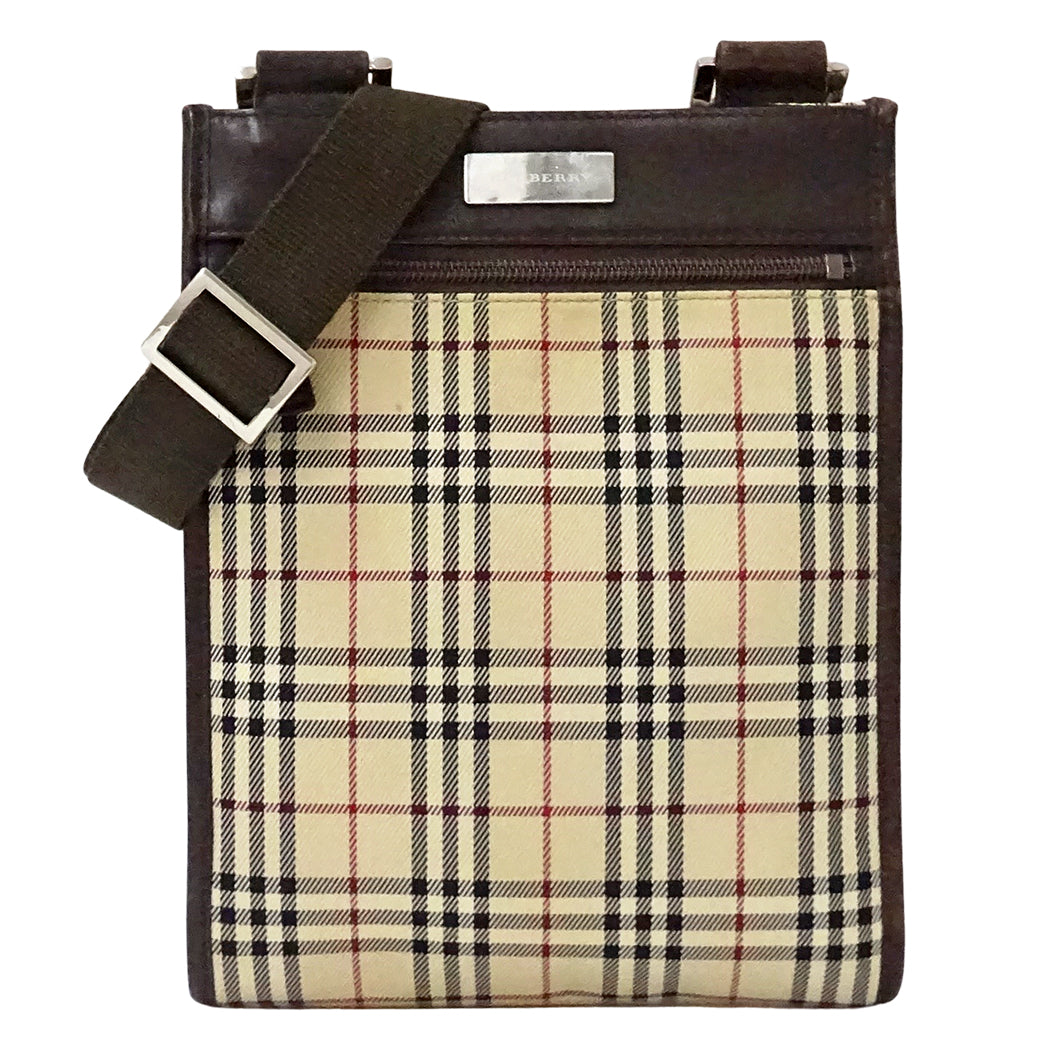 BURBERRY バーバリー ショルダーバッグ ベージュ ブラウン キャンバス レディース 【中古】